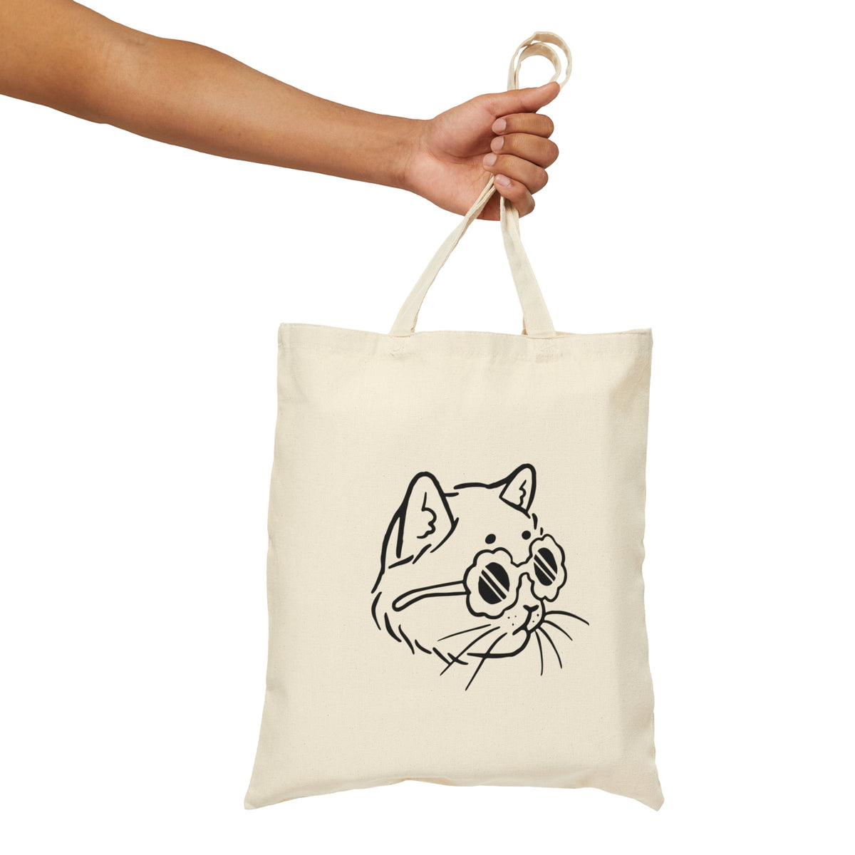 Cool Cat Cotton Canvas Tote Bag