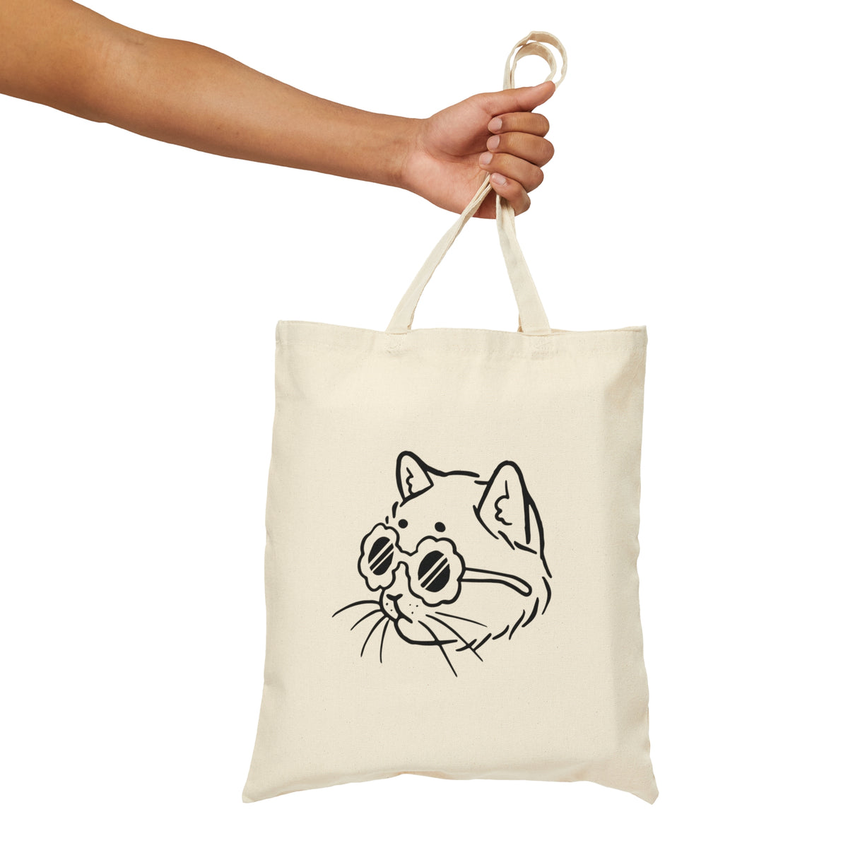 Cool Cat Cotton Canvas Tote Bag