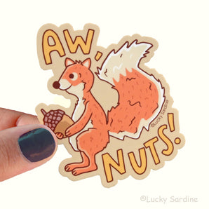 Squirrel, Aw Nuts, Furry Friend Vinyl Sticker