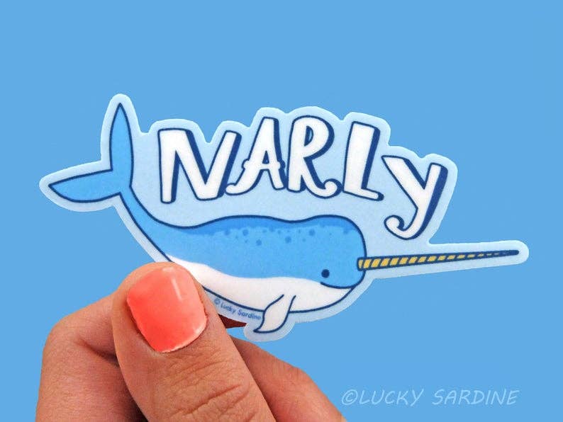 Narwhal Narly Unicorn of the Sea Vinyl Sticker
