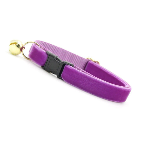 "Velvet - Orchid" - Magenta Purple Velvet Cat Collar