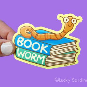Book Worm Vinyl Sticker