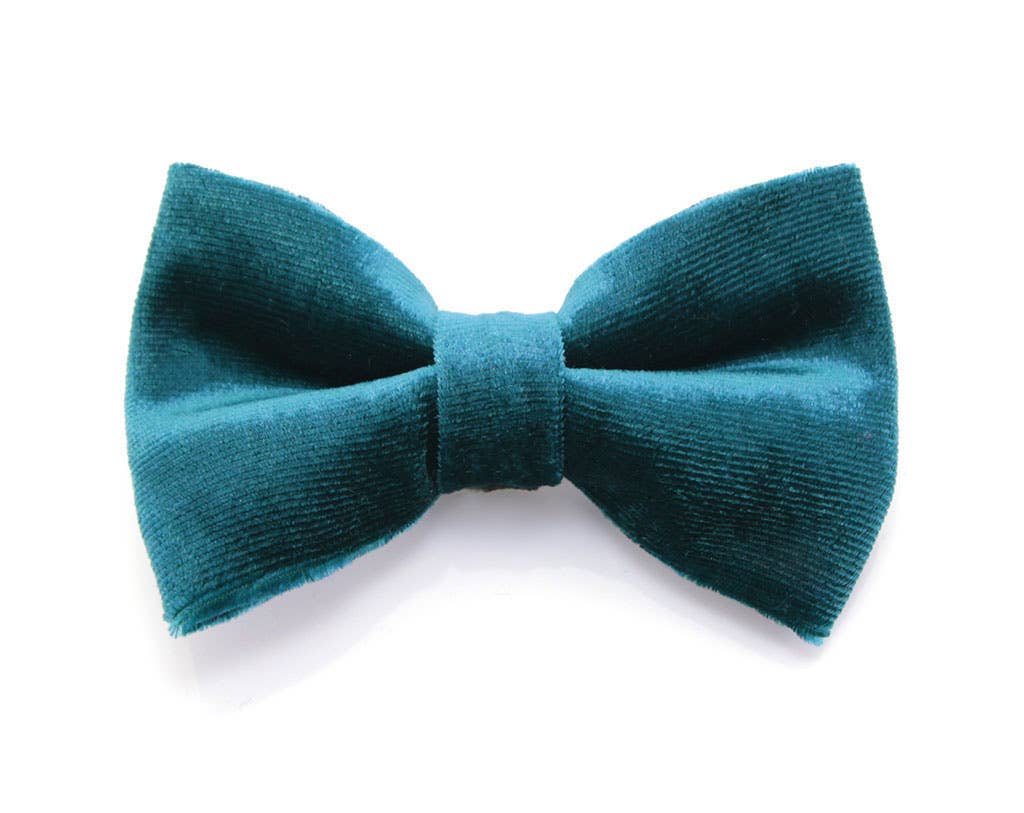 "Velvet - Ocean Teal" - Bow Tie for Cats + Small Dogs