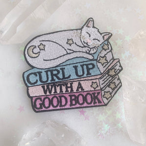 Curl Up with a Good Book Cat Patch