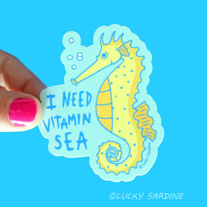 I Need Vitamin Sea, Seahorse Vinyl Sticker