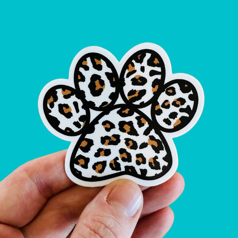 Leopard Paw Print Dog or Cat Sticker